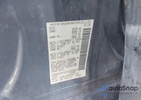 2018 Nissan Titan Xd Sv Diesel from USA, damaged, VIN 1N6BA1F45JN524901